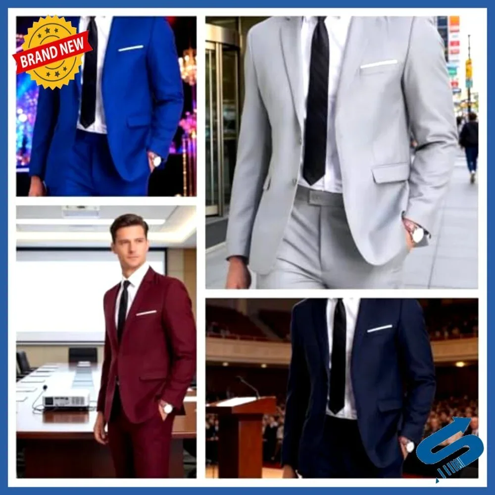 Slim Fit 2-Piece Suit, Recycled Polyester Blend, Business Formal Wear